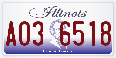 IL license plate A036518