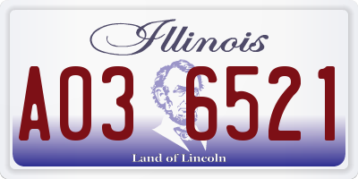 IL license plate A036521
