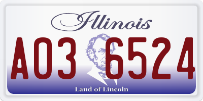 IL license plate A036524