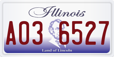 IL license plate A036527