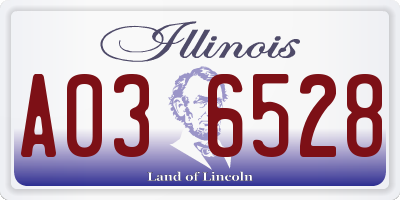 IL license plate A036528