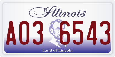 IL license plate A036543