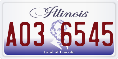 IL license plate A036545