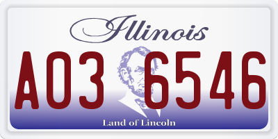 IL license plate A036546