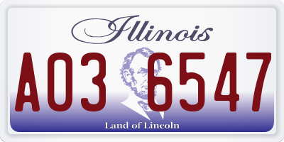 IL license plate A036547