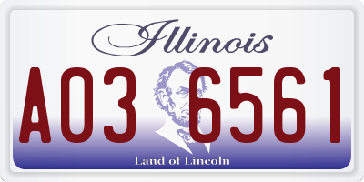 IL license plate A036561