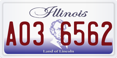 IL license plate A036562