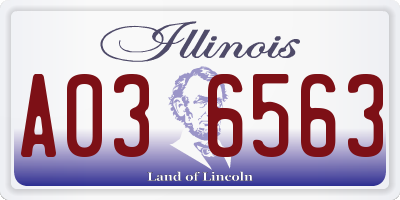 IL license plate A036563