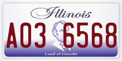 IL license plate A036568