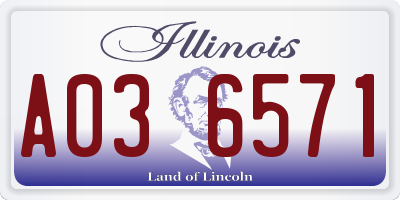 IL license plate A036571