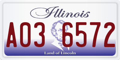 IL license plate A036572