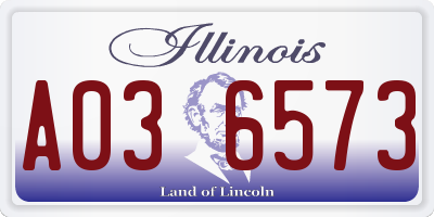 IL license plate A036573
