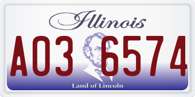 IL license plate A036574