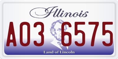 IL license plate A036575