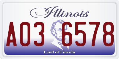 IL license plate A036578