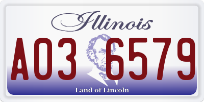 IL license plate A036579