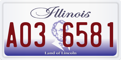 IL license plate A036581