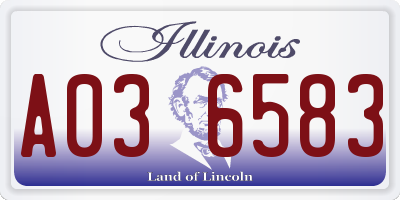 IL license plate A036583