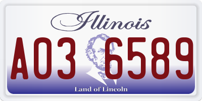 IL license plate A036589