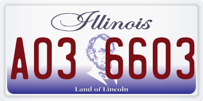 IL license plate A036603
