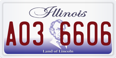 IL license plate A036606