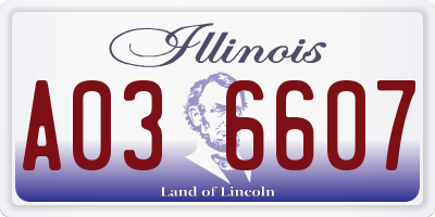 IL license plate A036607