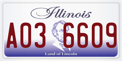 IL license plate A036609