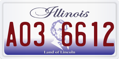 IL license plate A036612