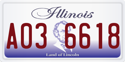 IL license plate A036618
