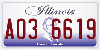 IL license plate A036619