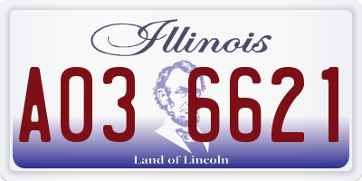IL license plate A036621