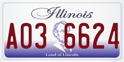 IL license plate A036624