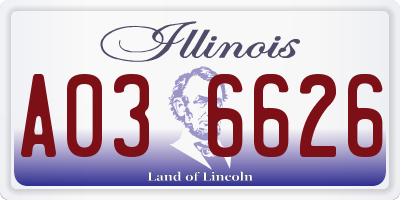 IL license plate A036626