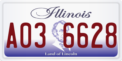 IL license plate A036628