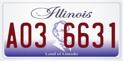 IL license plate A036631