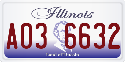 IL license plate A036632
