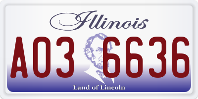 IL license plate A036636