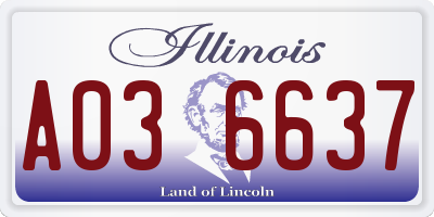IL license plate A036637