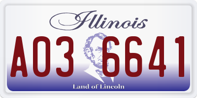 IL license plate A036641