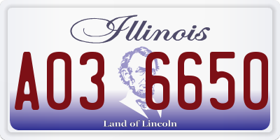 IL license plate A036650