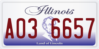 IL license plate A036657