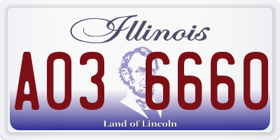 IL license plate A036660