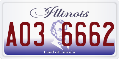 IL license plate A036662