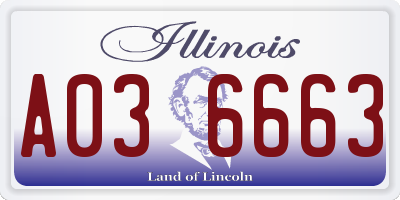 IL license plate A036663