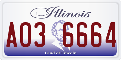 IL license plate A036664