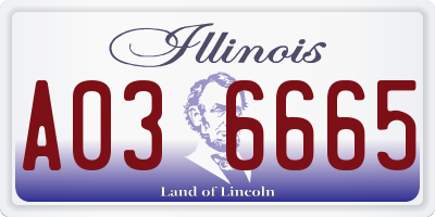 IL license plate A036665