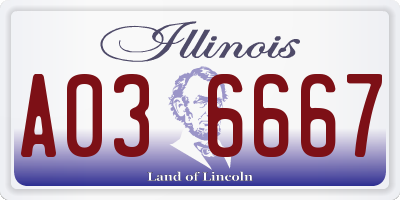 IL license plate A036667