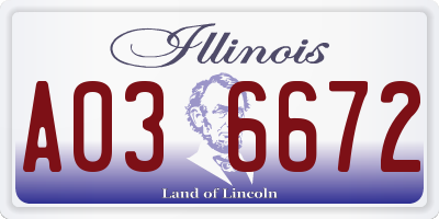 IL license plate A036672