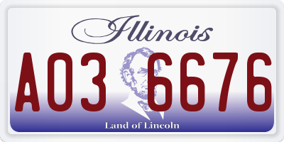 IL license plate A036676
