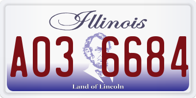 IL license plate A036684